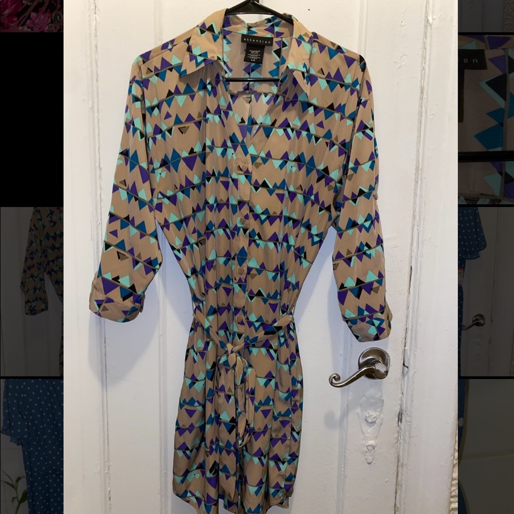 Printed button up dress